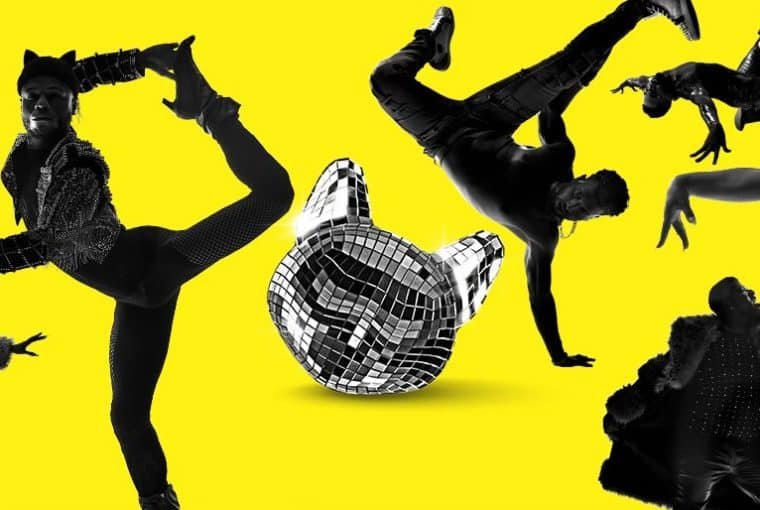 Breakdancers showcasing dynamic moves in a lively dance scene.